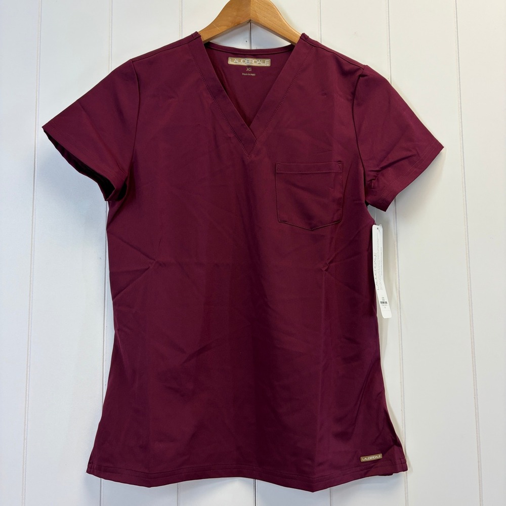 Lauderdale Healthcare V-Neck Scrub Top Women Size XS Occupational Medical LD218